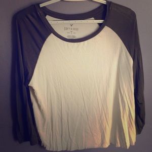 American Eagle Soft and Sexy Baseball Tee L